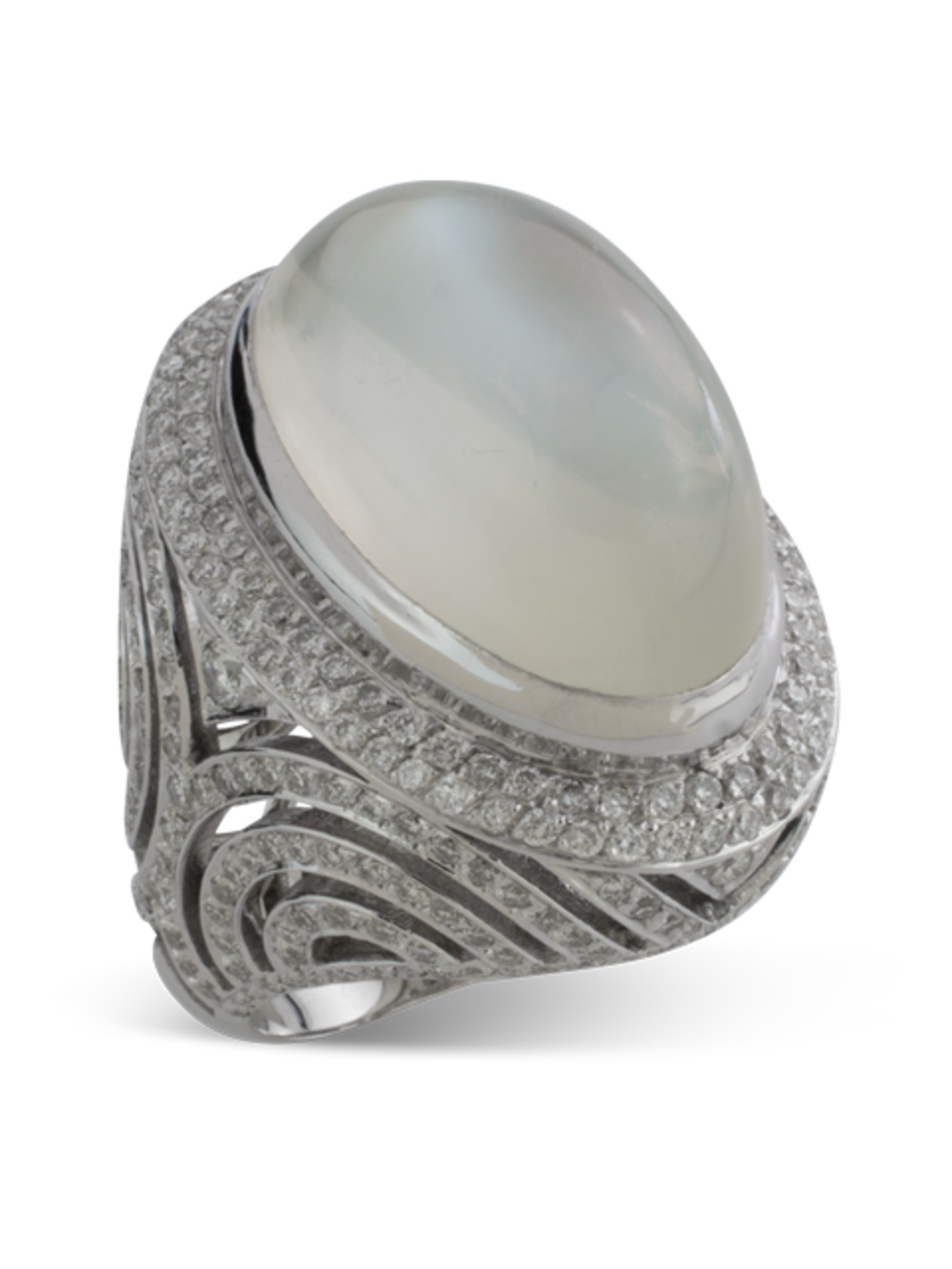 Silver Moonstone Ring