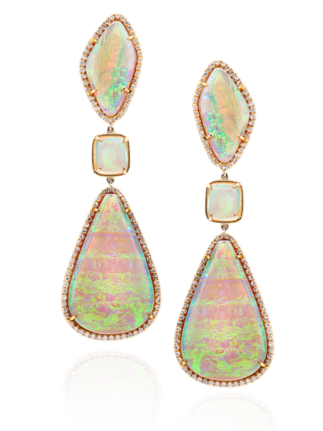 White Crystal Opal Earrings