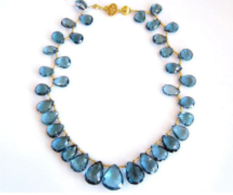London blue topaz briolette necklace
