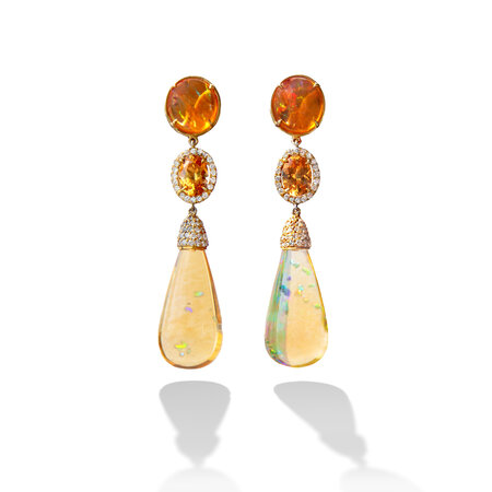Fire Opal & Mandarin Garnet Earrings