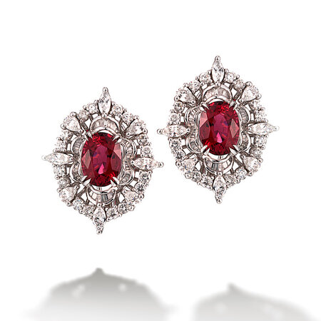 Rubelite & Diamond Earrings