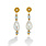 White Baroque Pearl, Gold & Aquamarine Earrings