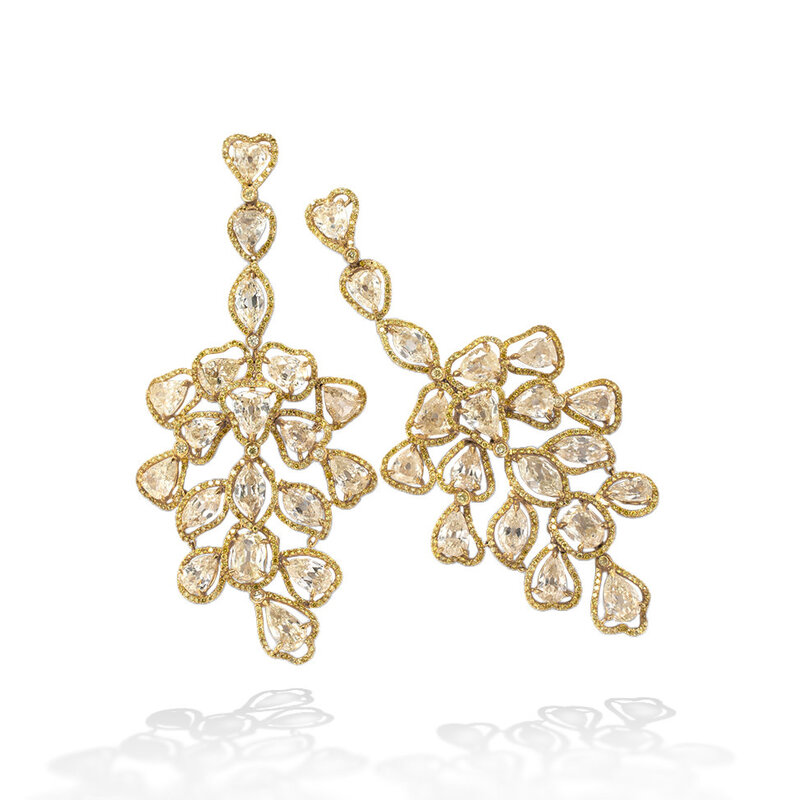 "Falling Oak Leaf" | Diamond Earrings