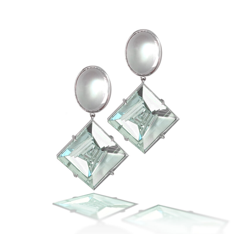 Moonstone & Aquamarine Earrings