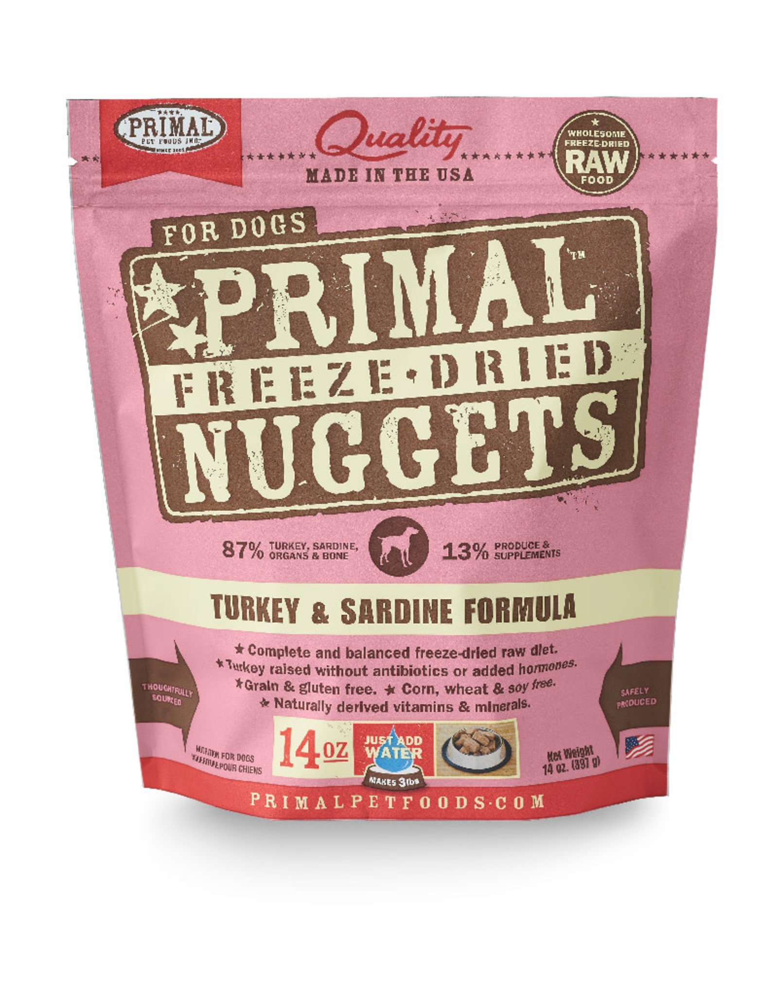 PRIMAL PET FOODS Primal | Freeze Dried Nuggets Canine Turkey & Sardine Formula 14 oz