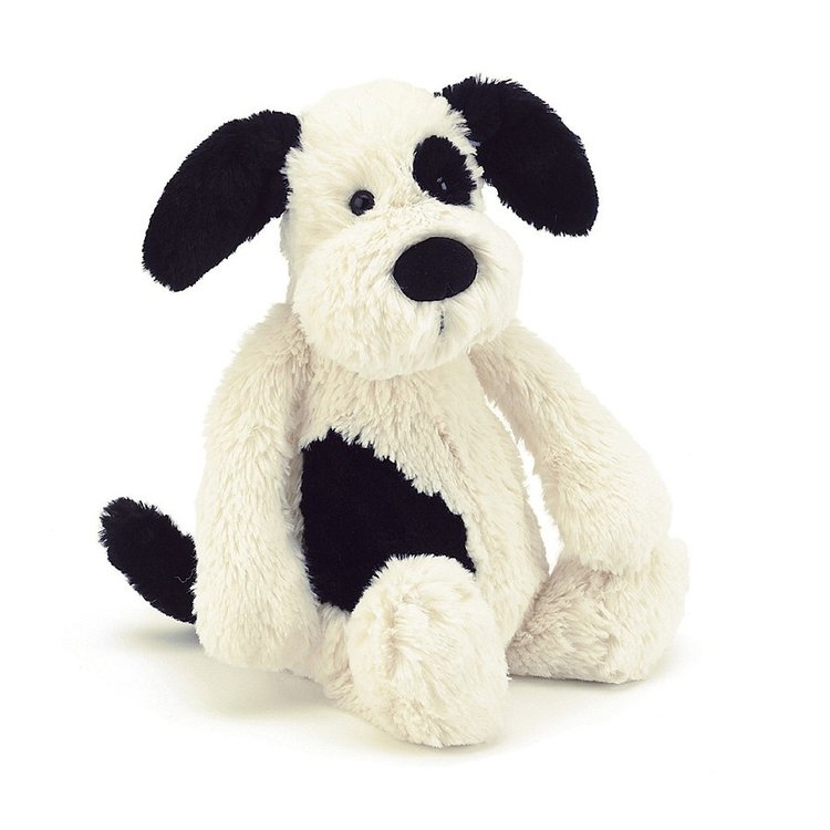 Jellycat Jellycat - Bashful Black & Cream Puppy Medium