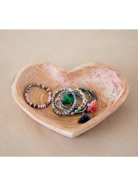 Wood Heart Shaped Bowl