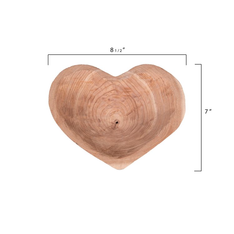 Wood Heart Shaped Bowl