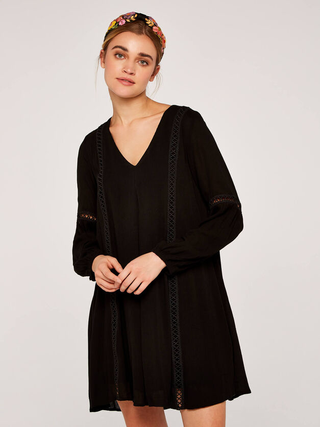 Apricot - Lace Boho Swing Dress in 