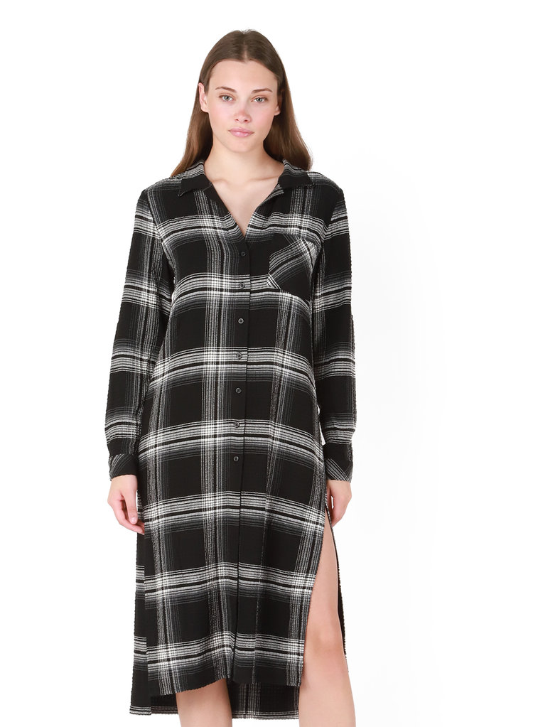 Black Tape Black Tape - Plaid Midi Shirtdress