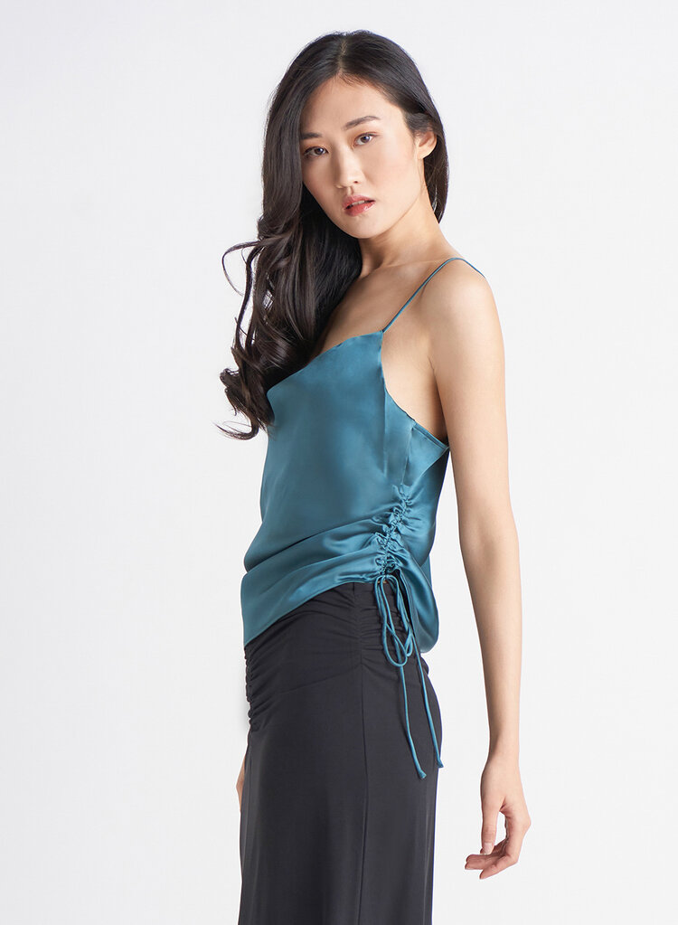 Black Tape Black Tape - Satin Cami with Drawstring