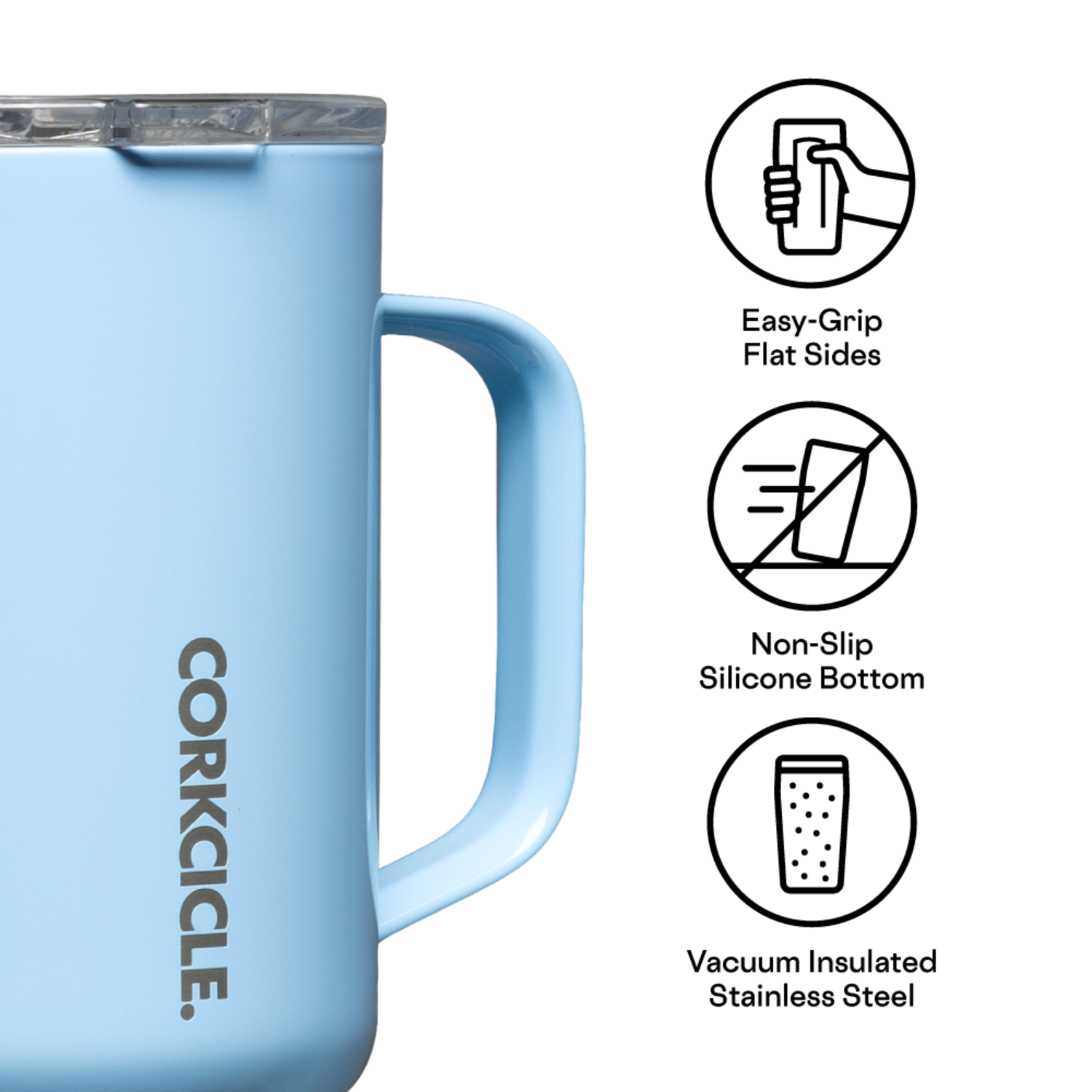 Corkcicle 16 oz Tumbler - Gloss Powder Blue