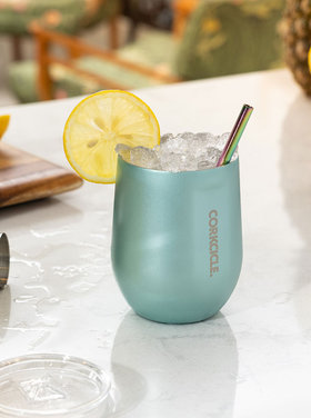 Classic Stemless Wine Cup in Gloss Powder Blue, 12oz
