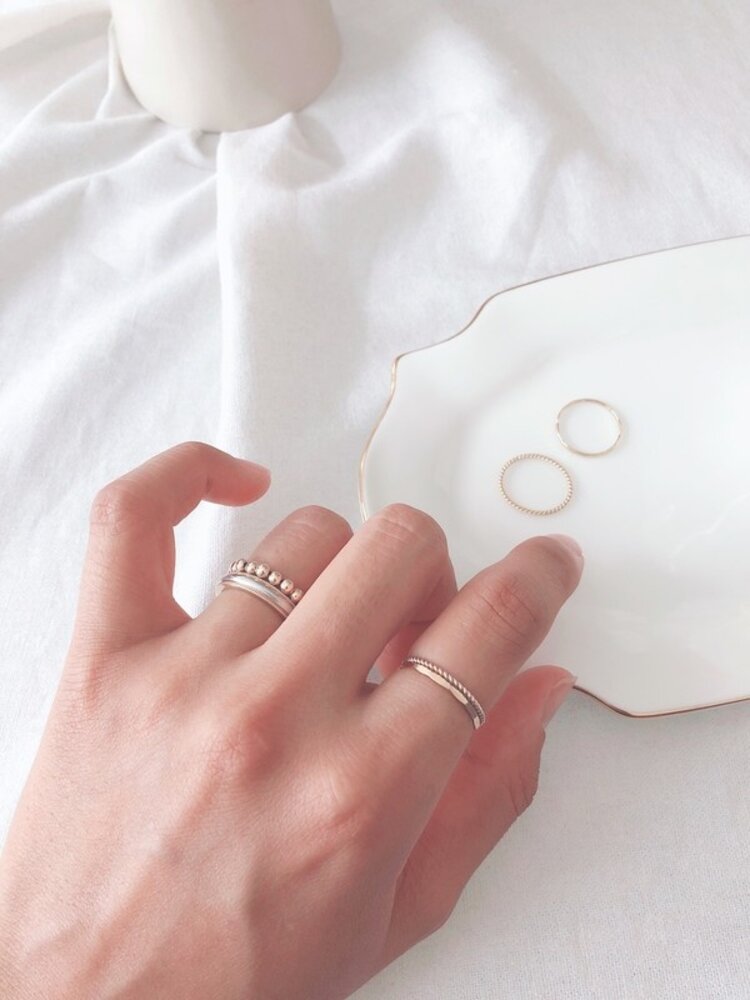 Flint J Flint J - Hammered Stack Ring