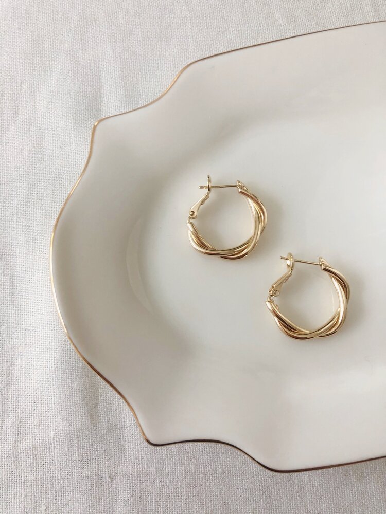 Flint J Flint J - Twist Hoop Earring