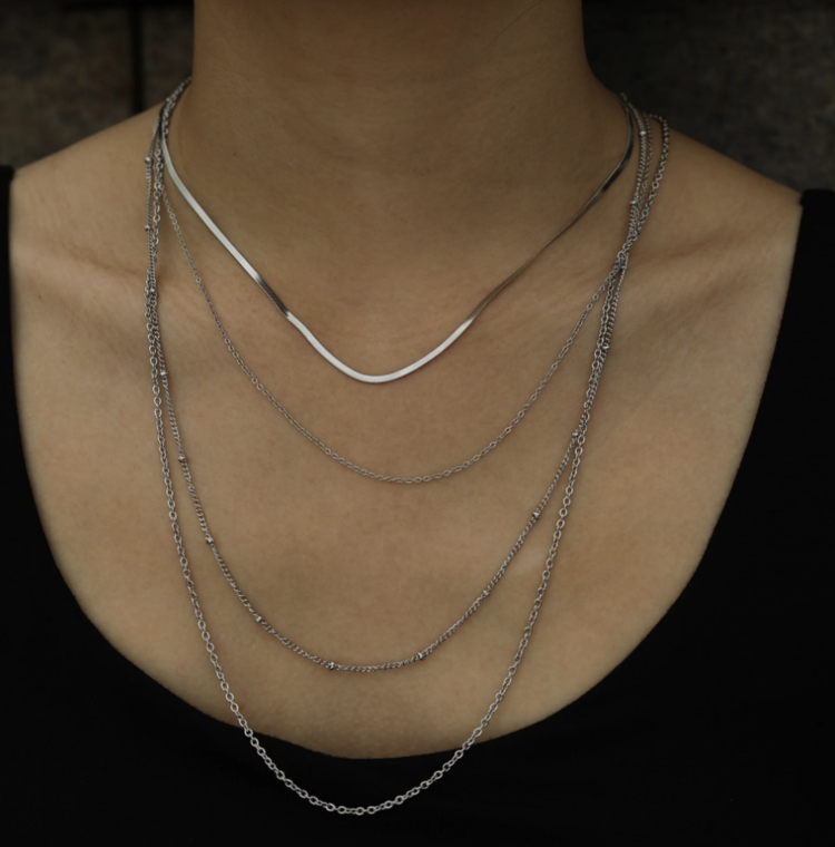 Hackney Nine Hackney Nine - SABRINA 4-Layer Necklace Silver