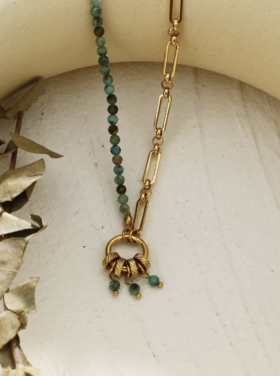 Hackney Nine Hackney Nine - LYON African Turq Charm Necklace