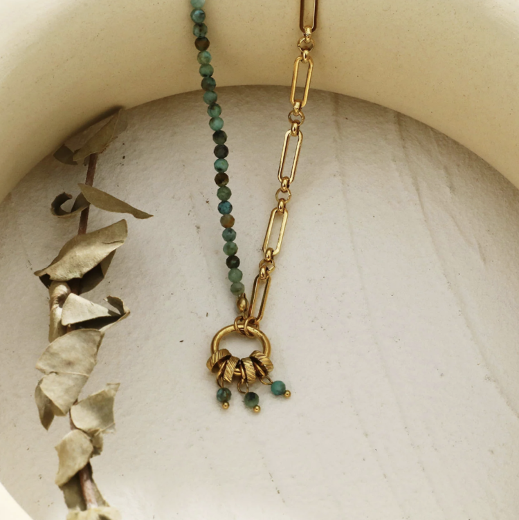 Hackney Nine Hackney Nine - LYON African Turq Charm Necklace