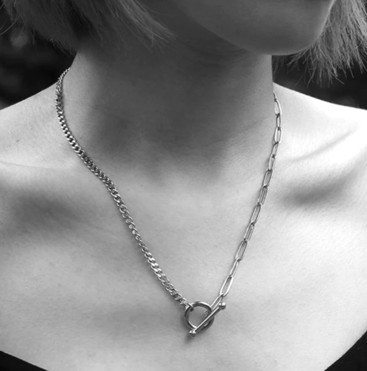 Hackney Nine Hackney Nine - CHARLOTTE Mix Chain Silver Necklace