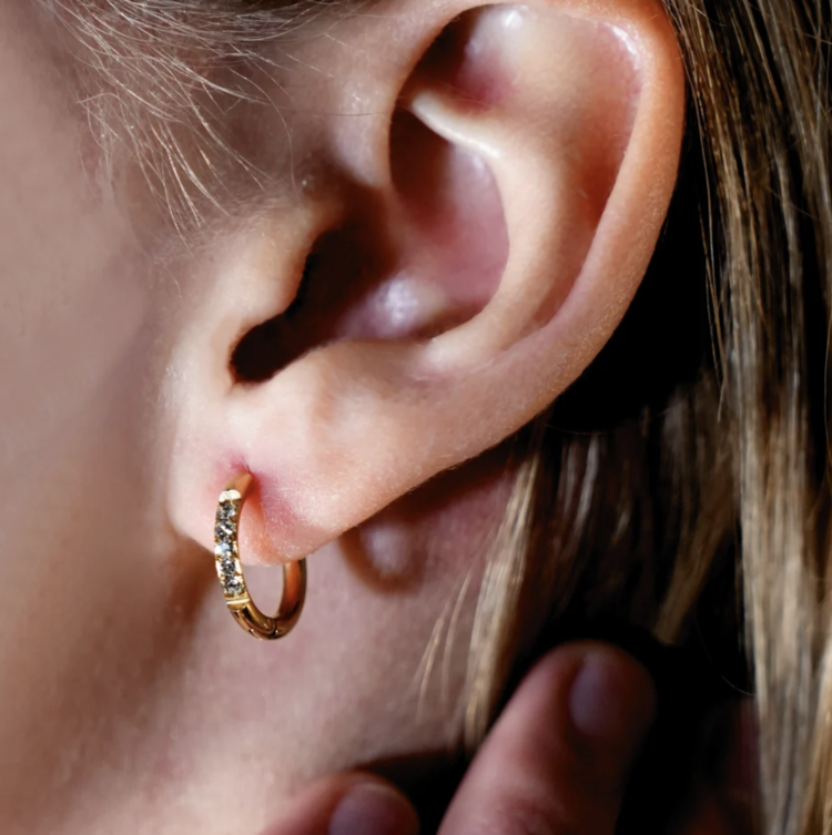 Hackney Nine Hackney Nine - DARCI Zirconia Mini Gold Hoop Earring