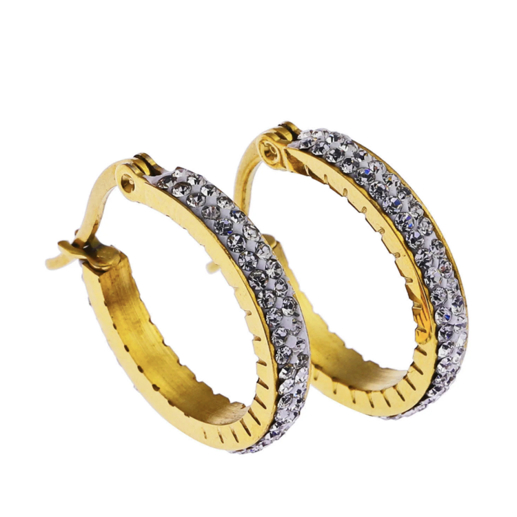 Hackney Nine Hackney Nine - YARA Medium Zirconia Hoop Earring G