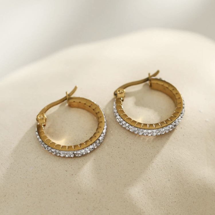 Hackney Nine Hackney Nine - YARA Medium Zirconia Hoop Earring G