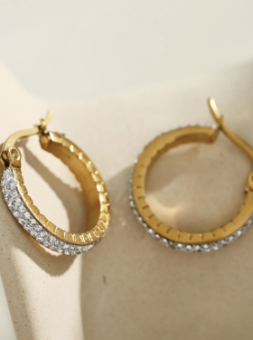 Hackney Nine Hackney Nine - YARA Medium Zirconia Hoop Earring G