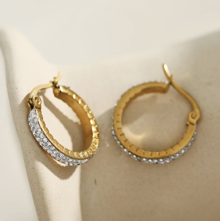Hackney Nine Hackney Nine - YARA Medium Zirconia Hoop Earring G