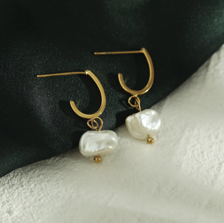 Hackney Nine Hackney Nine - MILANO Pearl Earring Gold