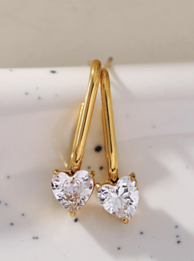 Hackney Nine Hackney Nine - ARETE Heart Gemstone Drop Earring