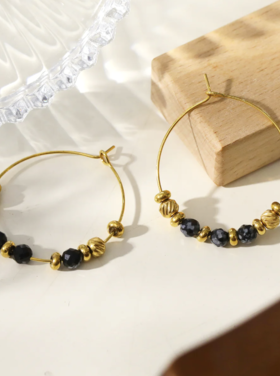 Hackney Nine Hackney Nine - VESTA Beaded Hoop Gold