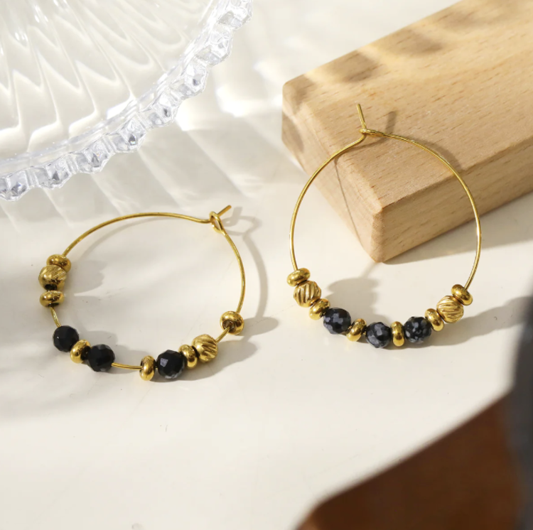 Hackney Nine Hackney Nine - VESTA Beaded Hoop Gold