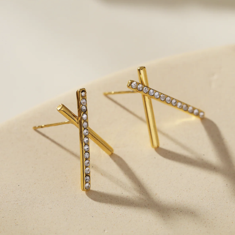 Hackney Nine Hackney Nine - TESSA Criss Cross Bar Stud