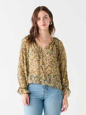 Black Tape Black Tape - Ruffle Abstract Print Blouse