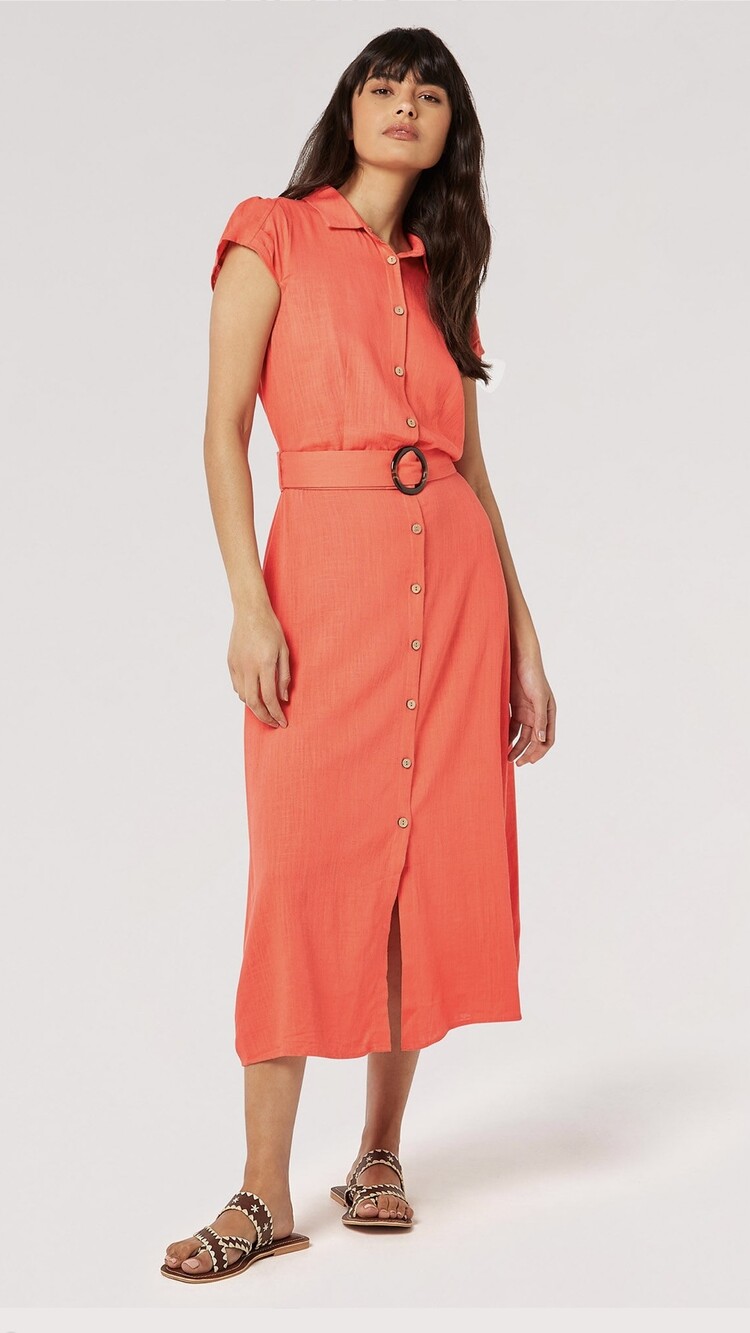 Apricot Apricot - Vintage Button Down Tie Dress