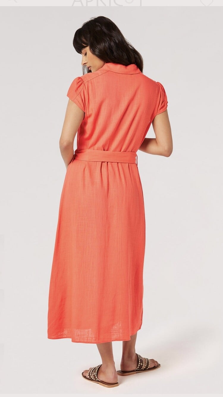 Apricot Apricot - Vintage Button Down Tie Dress