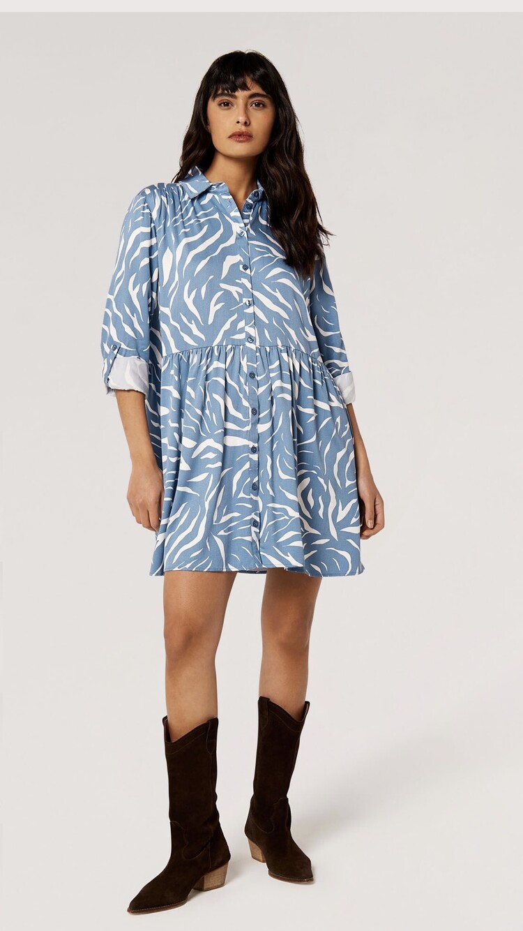 Apricot Apricot - Swirl Zebra Shirt Dress