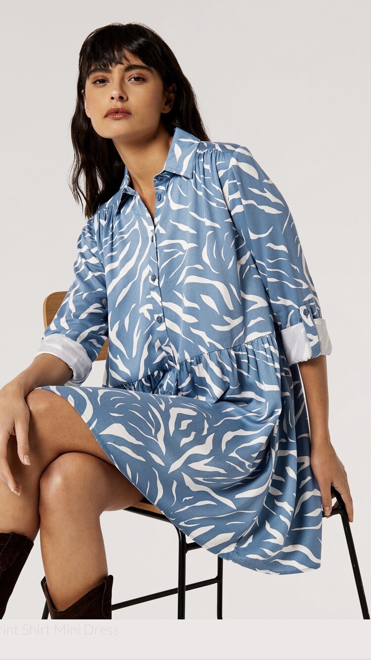 Apricot Apricot - Swirl Zebra Shirt Dress