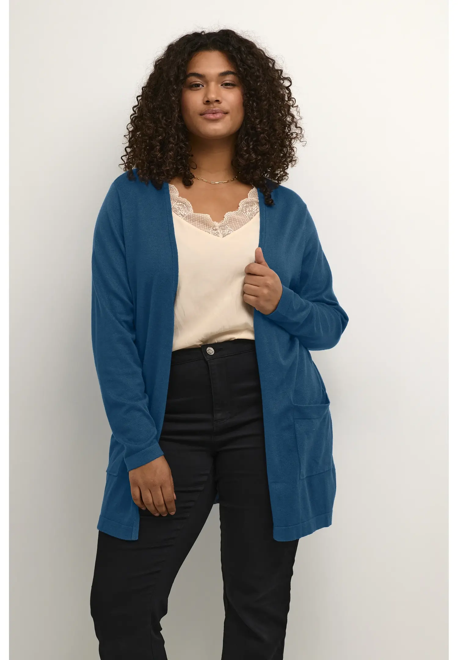Blue oversized cardigan hot sale