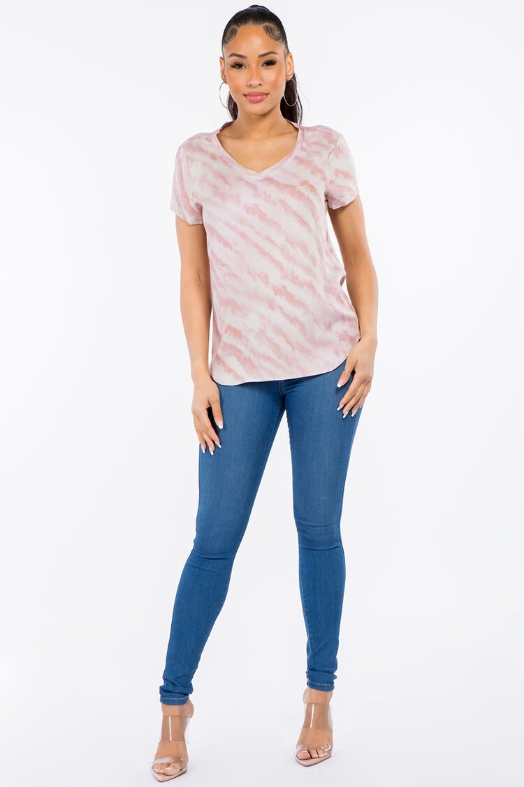 VERACCI Veracci - Solid V-Neck Rayon Top