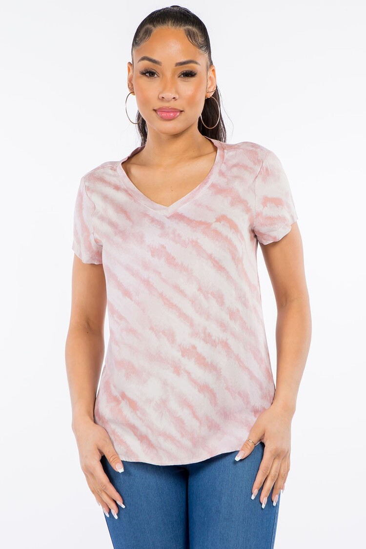VERACCI Veracci - Solid V-Neck Rayon Top