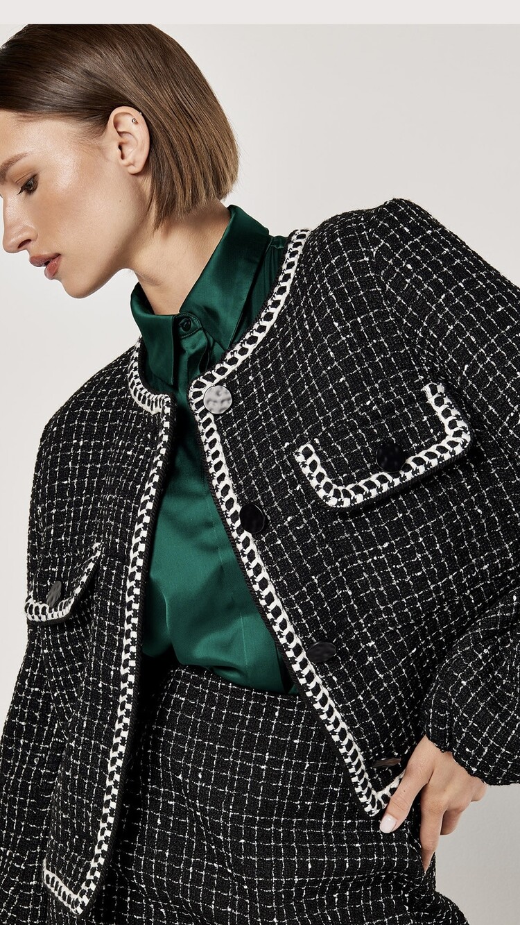 Apricot Apricot - Tweed Cropped Jacket