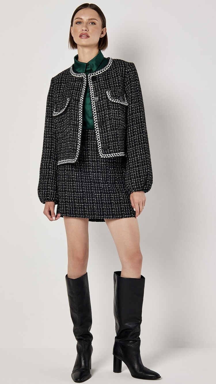 Apricot Apricot - Tweed Cropped Jacket