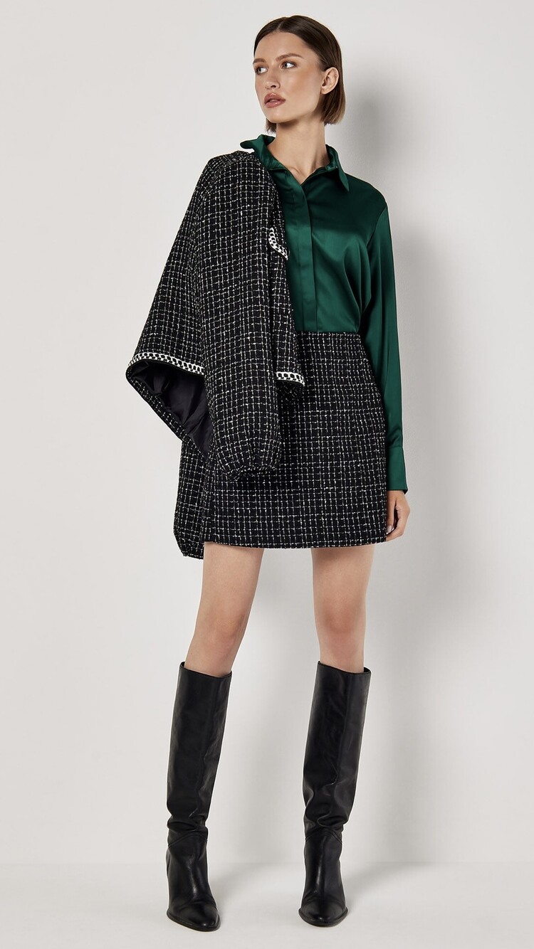 Apricot Apricot - Tweed A-Line Skirt