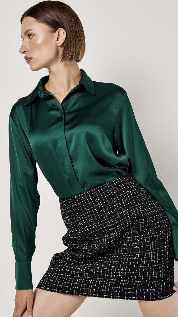 Apricot Apricot - Tweed A-Line Skirt