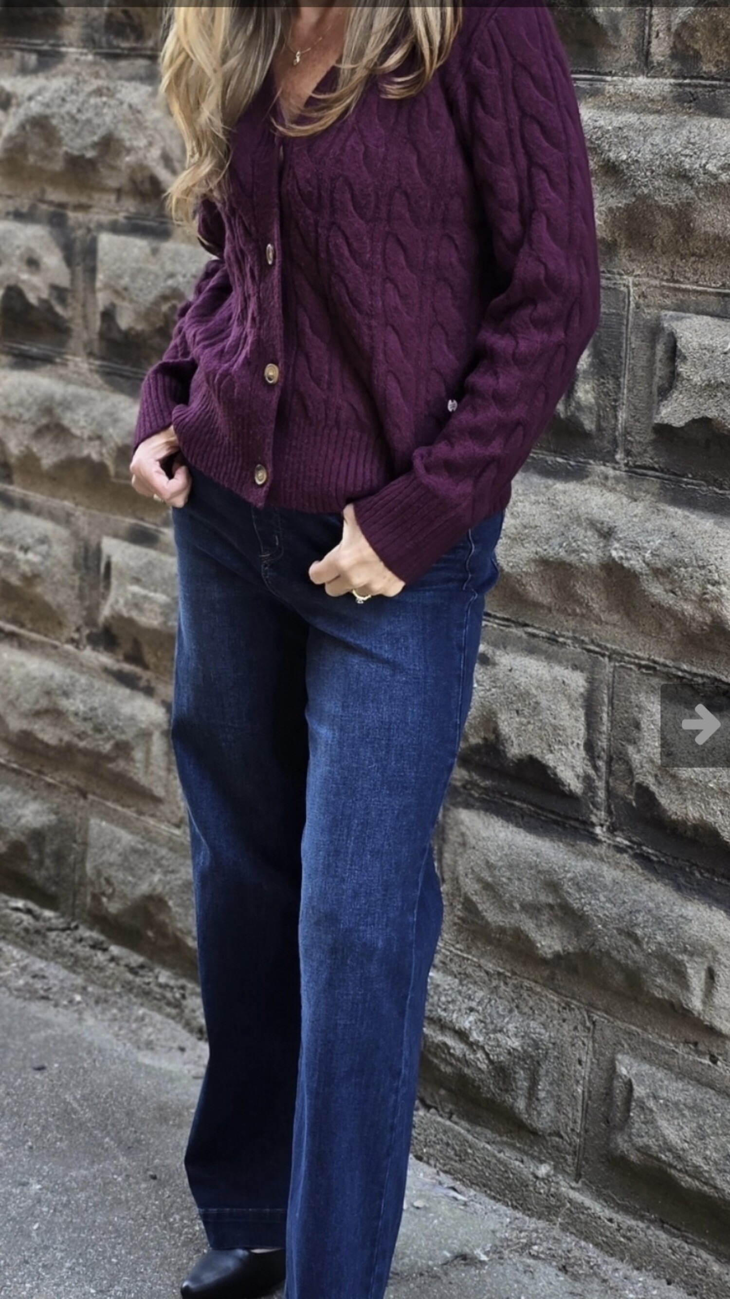 Point Zero Cable Knit Button Down Cardigan Quintessential