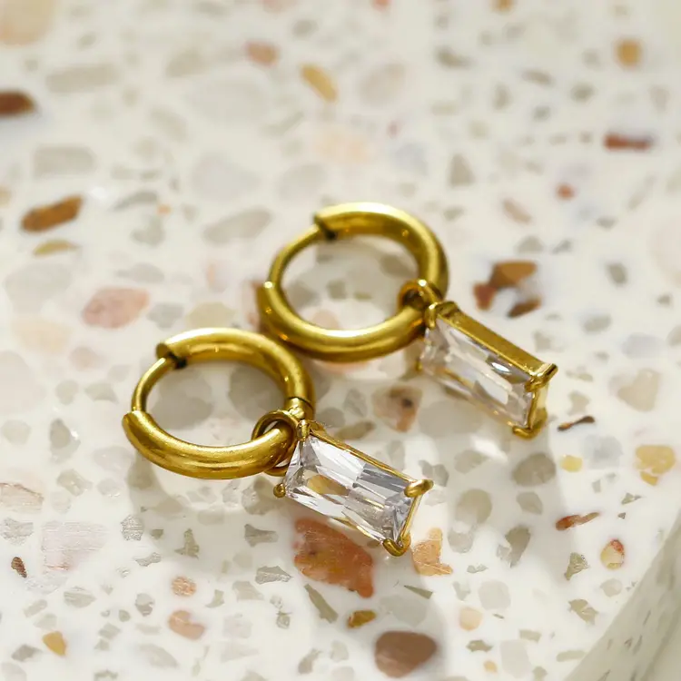 Hackney Nine Hackney Nine - CACA  Clear Crystal Drop Earring Gold