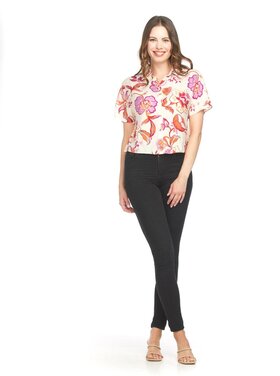 Papillon Papillon - Floral Collared Button Down Blouse