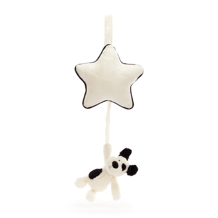 Jellycat Jellycat - Bashful Blk & Crm Puppy Musical Pull