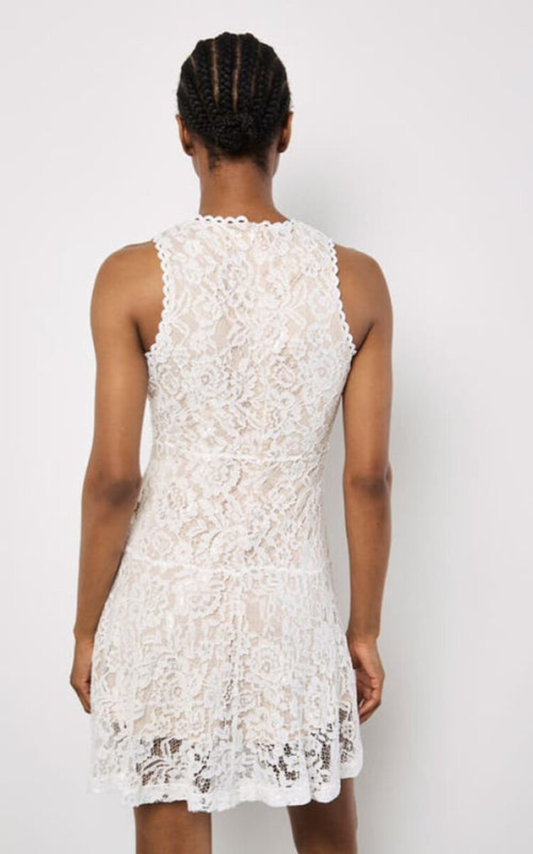 Apricot Apricot - High Neck Lace Skater Dress